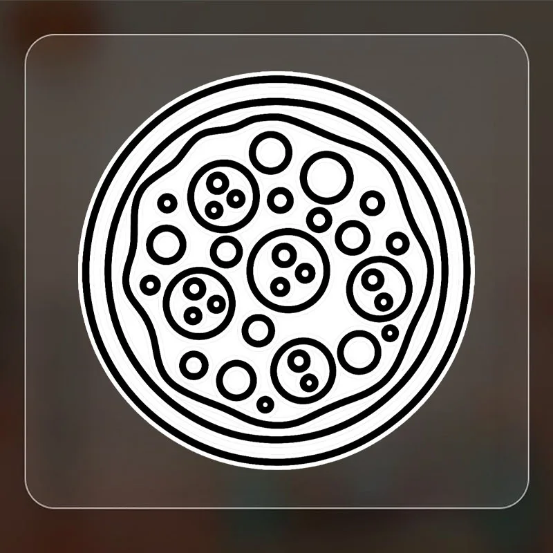 1Pc 2D Flat Pizza UV Resistant Waterproof Funny Sticker Car Truck Laptop Motorcycle Helmet Holiday Decal