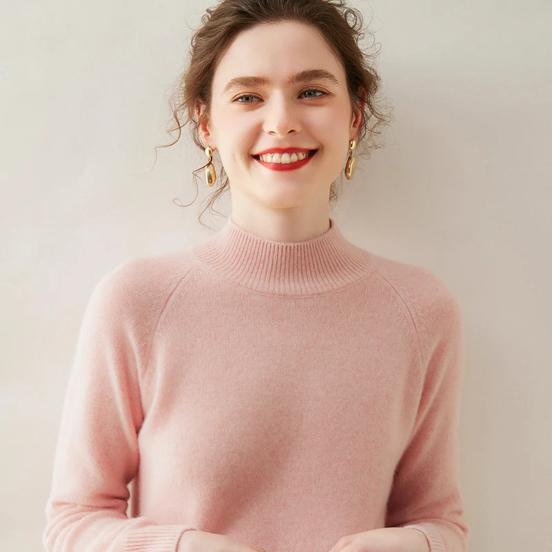

2024 Spring Autumn Winter 100% Cashmere Sweater Round Collar Knit Pullover Women's High Quality Thicken Female Loose Girl Top