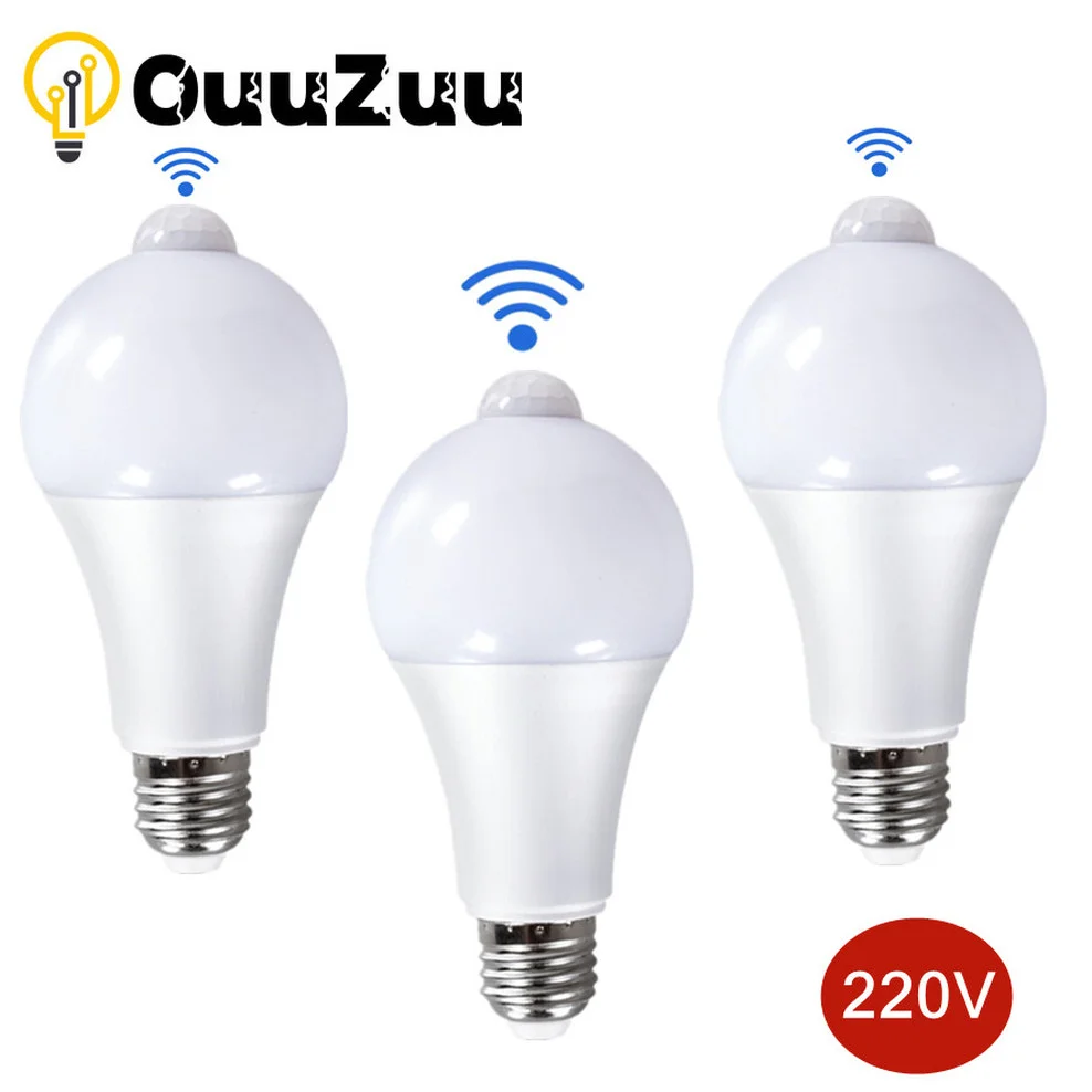 

LED Night Light 18W 15W 12W 9W Bulb With Motion Sensor PIR Corridor Bedroom Bathroom Light 220V Human Body Induction Bulb