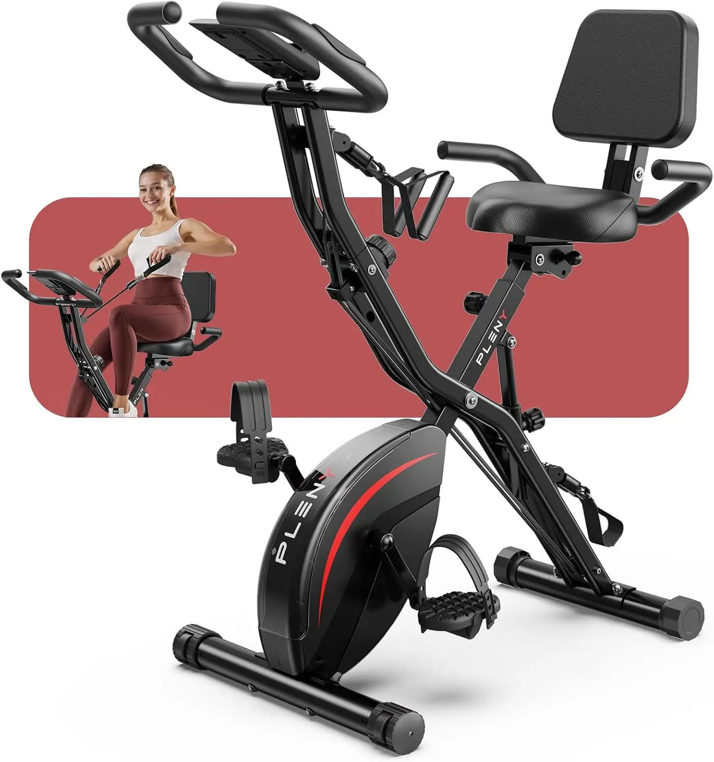 Indoor Exercise Bike Foldable Stationary Cycle Home Gym