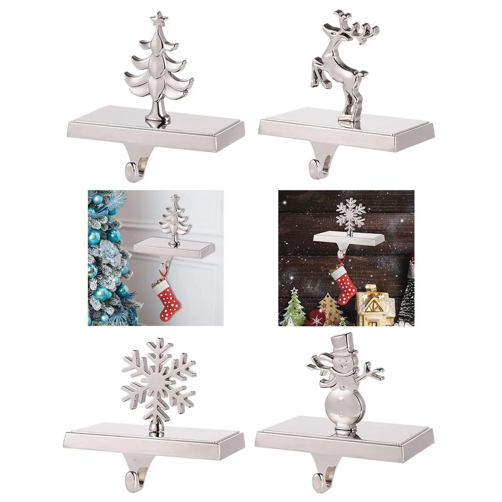 Christmas Stocking Hanger Fireplace Christmas Stocking Hook Christmas Stocking Holder for Xmascountertop Pub Shelf Hotel Dresser