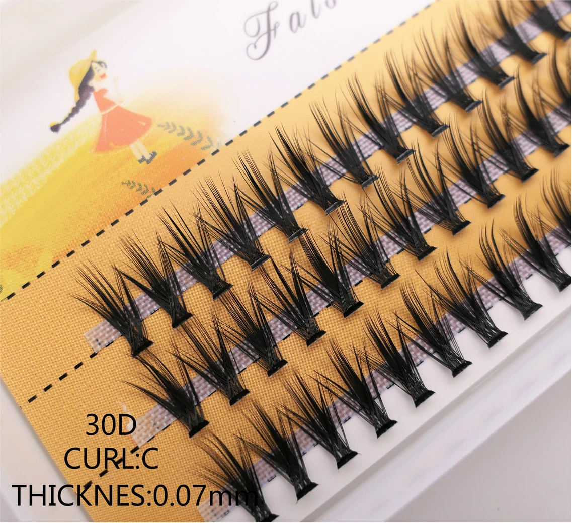 60 Bunches Natural Mink Eyelashes Individual Cluster Eyelash Extension 20/30/40D Eyelash Cluster Makeup Tools Lashes wholesale