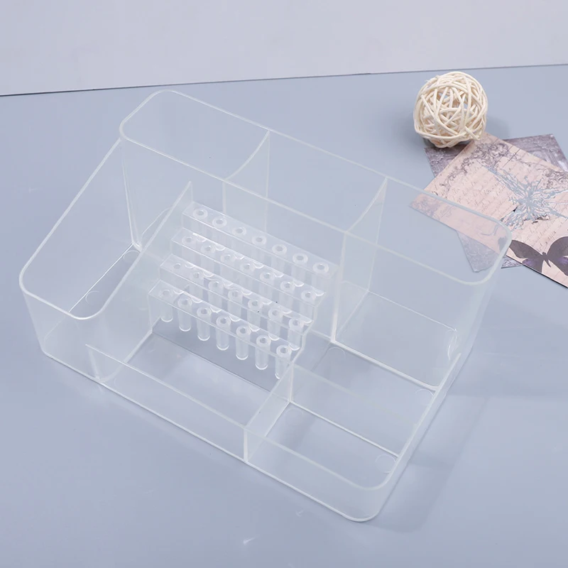 Nail Art Plastic Organizer Container Gel Polish Remover Cleaning Cotton Pad Swab Box Storage Case Accessories Tool Clean Desktop