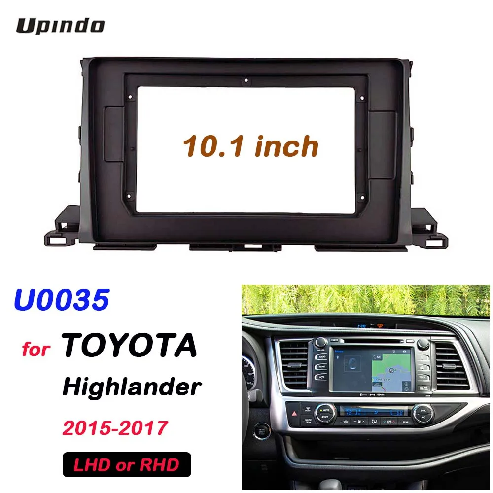 Car Accessories 2 Din 10.1 Inch Android Radio Carplay Fascia Panel Audio Frame Dash Board Mount Kit for Toyota Highlander 2015