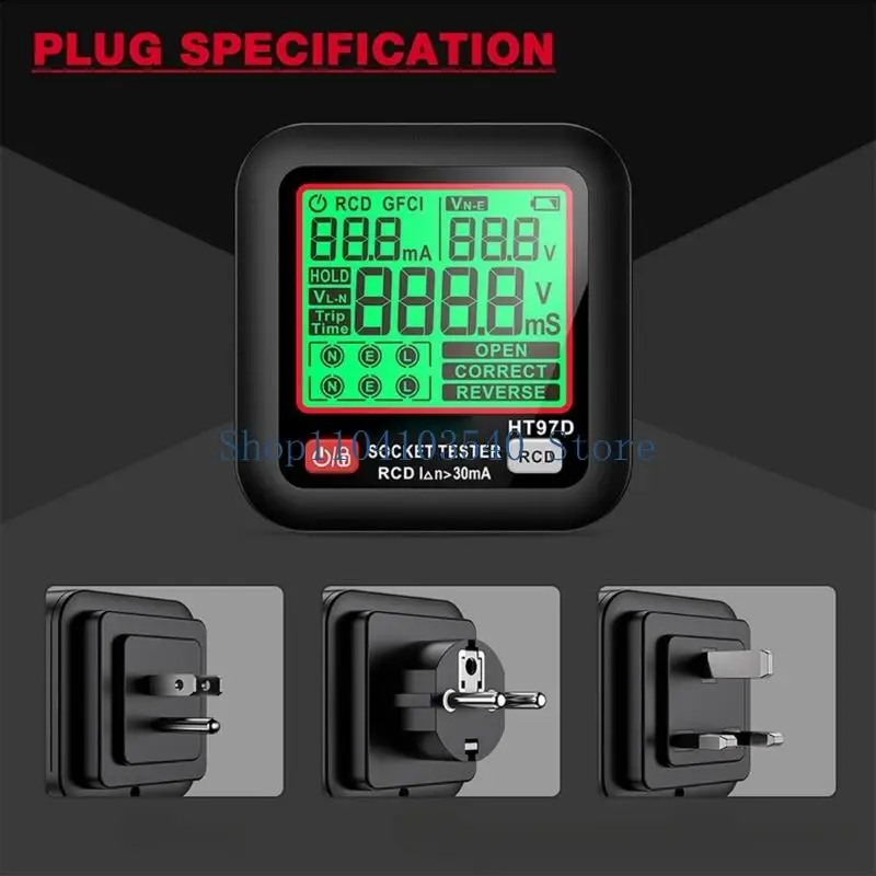 02DC HT97D Digital Display Guided Outlet Tester for Electrical Inspection and Repair