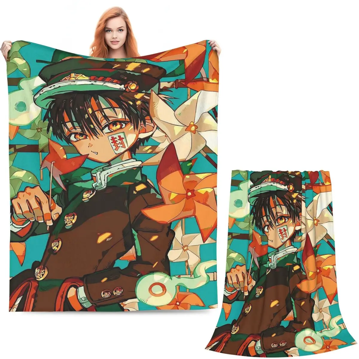 Anime Toilet Bound Hanako Kun (3) Blankets Soft Warm Flannel Throw Blanket Cover for Bed Living room Picnic Travel Home Couch