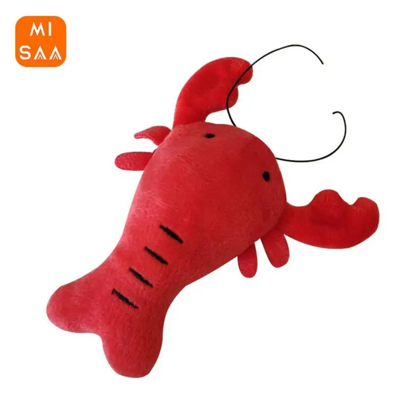 Squeak Plush Toy Funny Durable Crayfish Red Pets Supplies Molar Training Toy Bite Resistant New Style Plush 16cm Long Dog Toy