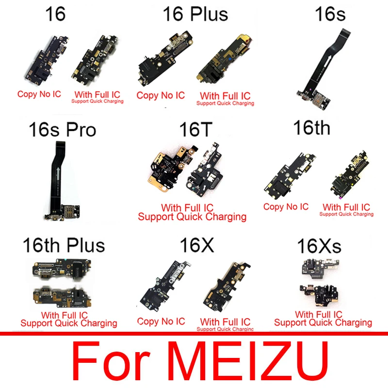 Usb Charger Jack Prot Board For Meizu 16 16th Plus 16T 16X 16XS 16s Pro Chargring Plug Dock Board Flex Cable Replacement Parts