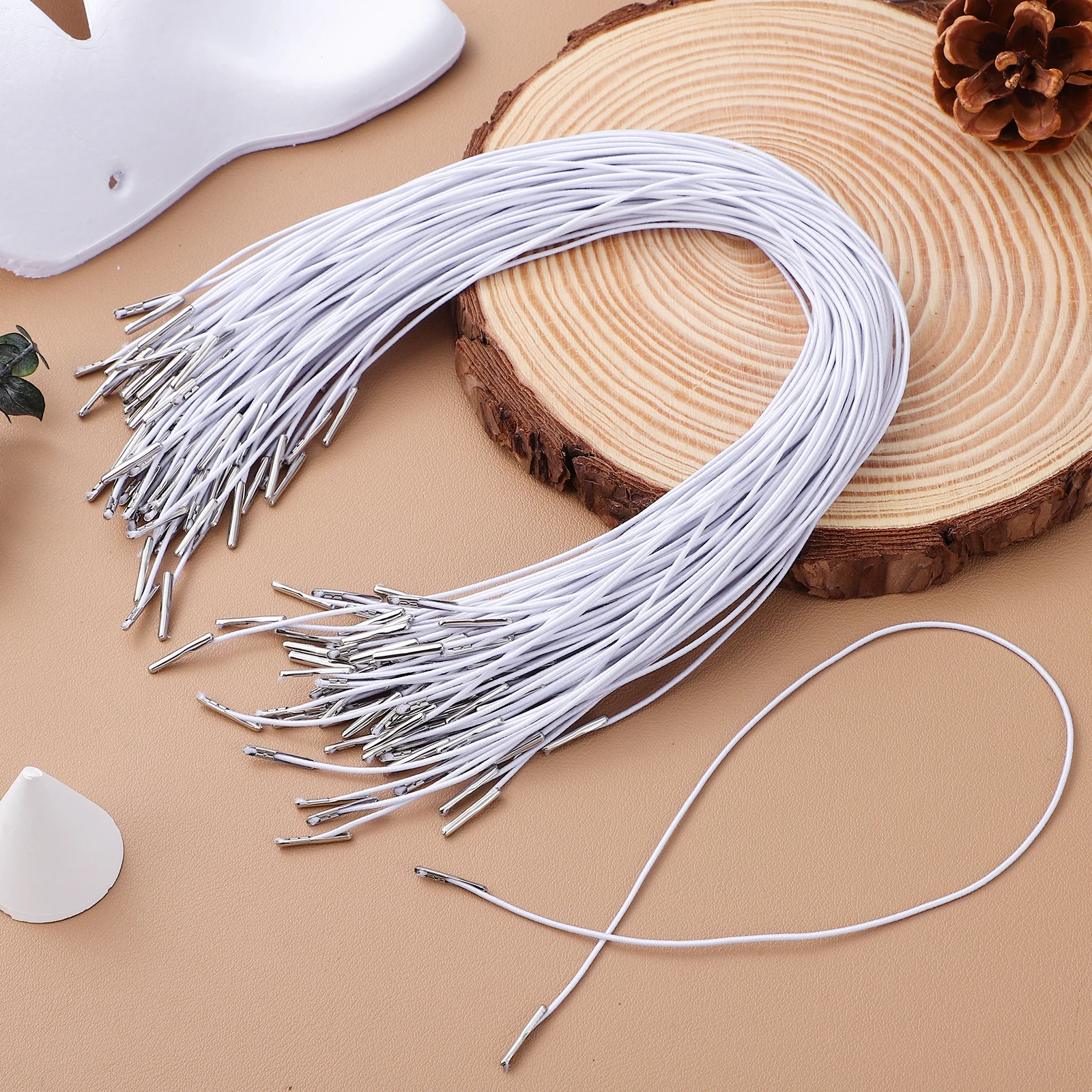 

Elastic Ropes 100 Pcs for DIY Mask Making Clothes Accessories Hats Fixing Home Organization Polypropylene Bands Craft Supply