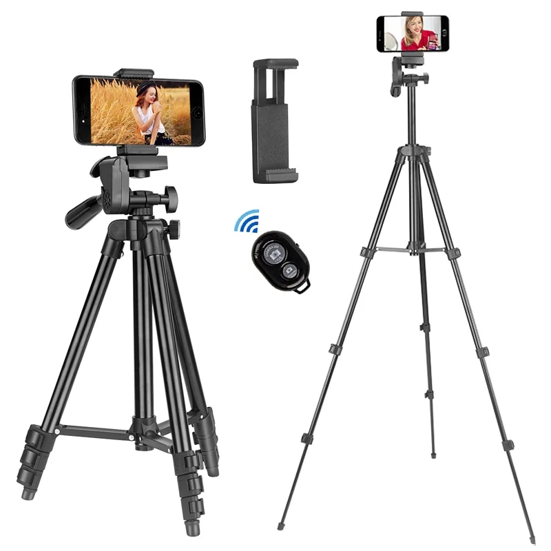 NA-3110 Phone Tripod Stand 102cm Universal Photography For Gopro iPhone Samsung Xiaomi Huawei Phone Aluminum Travel Tripode Par