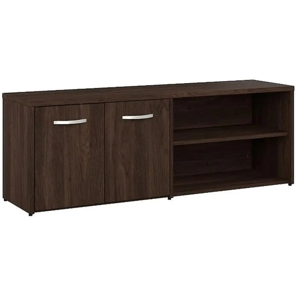 

Низкий шкаф для хранения Bush Businurniture Studio C с дверцами и полками из черного ореха, органайзер для офиса или рабочего пространства, компактный модуль