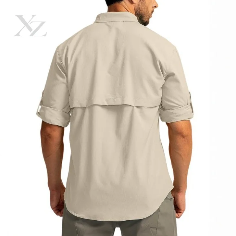 Opening Sale |2026 New Men's Outdoor Workwear Shirt Long Sleeve Breathable Quick Dry Sun Protection Solid Color Casual Button-Do