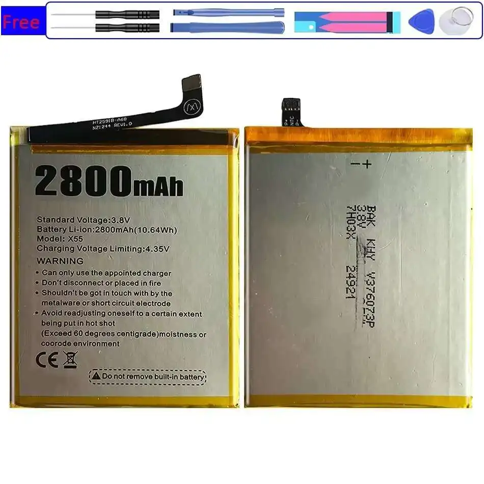 

2800Mah For Doogee X 55 X55 Mobile Phone Battery Long Lasting