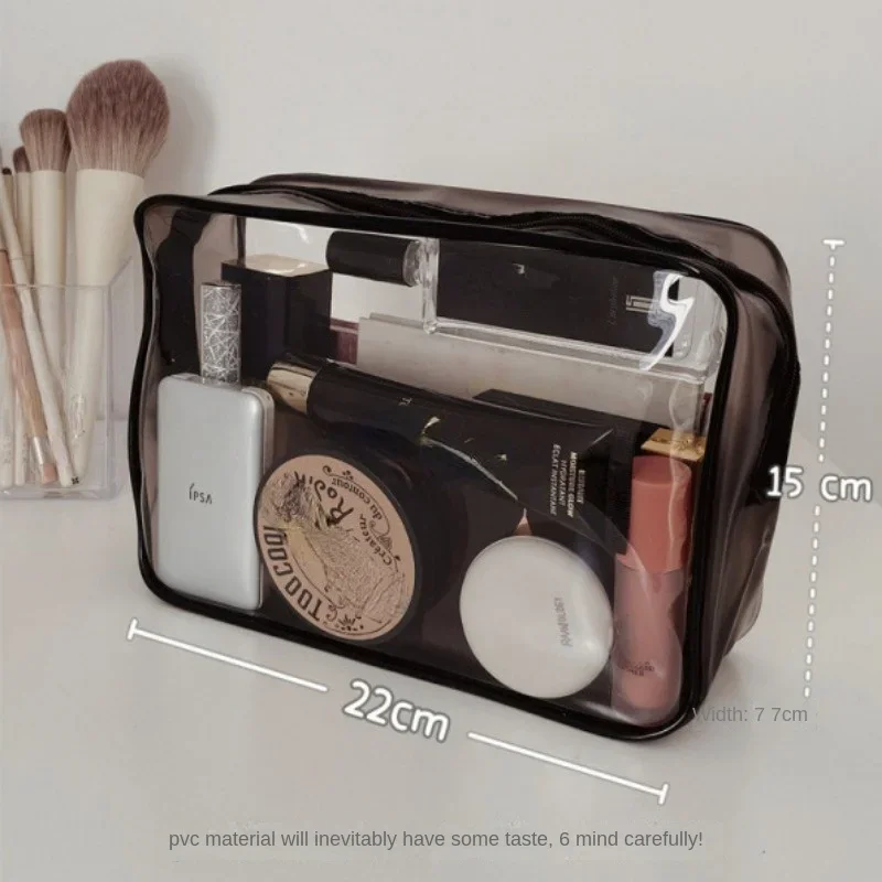 Transparente PVC Zipper Cosmetic Bag para Mulheres Sacos de maquiagem clara, Caso de beleza, Travel Make Up Organizer, Storage Bath Toiletry Wash Bag