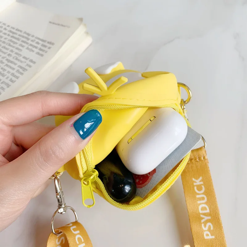 Pokemon Coin Purse Pikachu Anime Figures Cartoon Model Silicone Wallet Kawaii Personality Fashion  Shoulder Bag Kids Toys Gifts - view 5