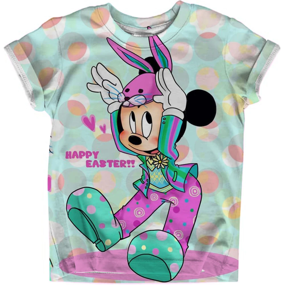 

2025 Minnie Mickey Mouse castle T-shirt, Fresh Summer, Disney T-shirts for Boys and Girls