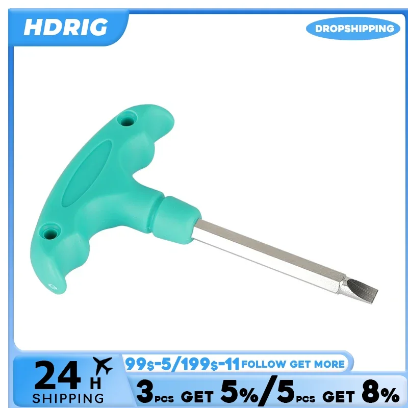 HDRIG Straight Screwdriver Assembly Tool Silver Stainless Steel Made With Blue Plastic T-handle  for DSLR Camera Cage Rig