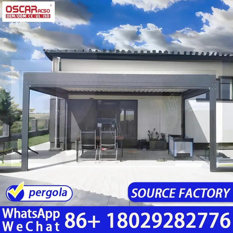 4x3 Motorized Bioclimatic Aluminium Waterproof Patio Roof Outdoor Pavilion Factory Direct from Vietnam Low Tax High Quality perg