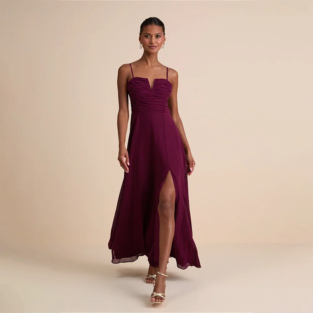 

Elegant Sling Prom Dresses 2025 Backless Evening Dress High Slit Party Gown Banquet Formal Wear for Women فساتين سهرة