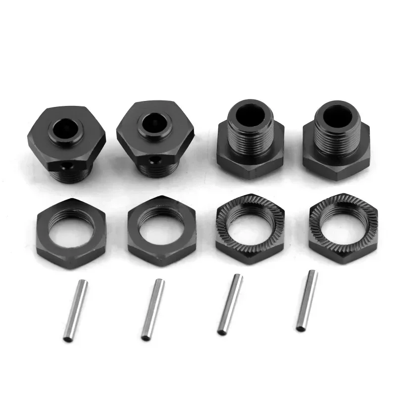 Adaptador de cubo hexagonal de rueda de Metal de 17Mm con tuerca para Arrma 1/8 3S Typhon 1/10 Big Rock V3 RC, Kit de accesorios de piezas de mejora de coche
