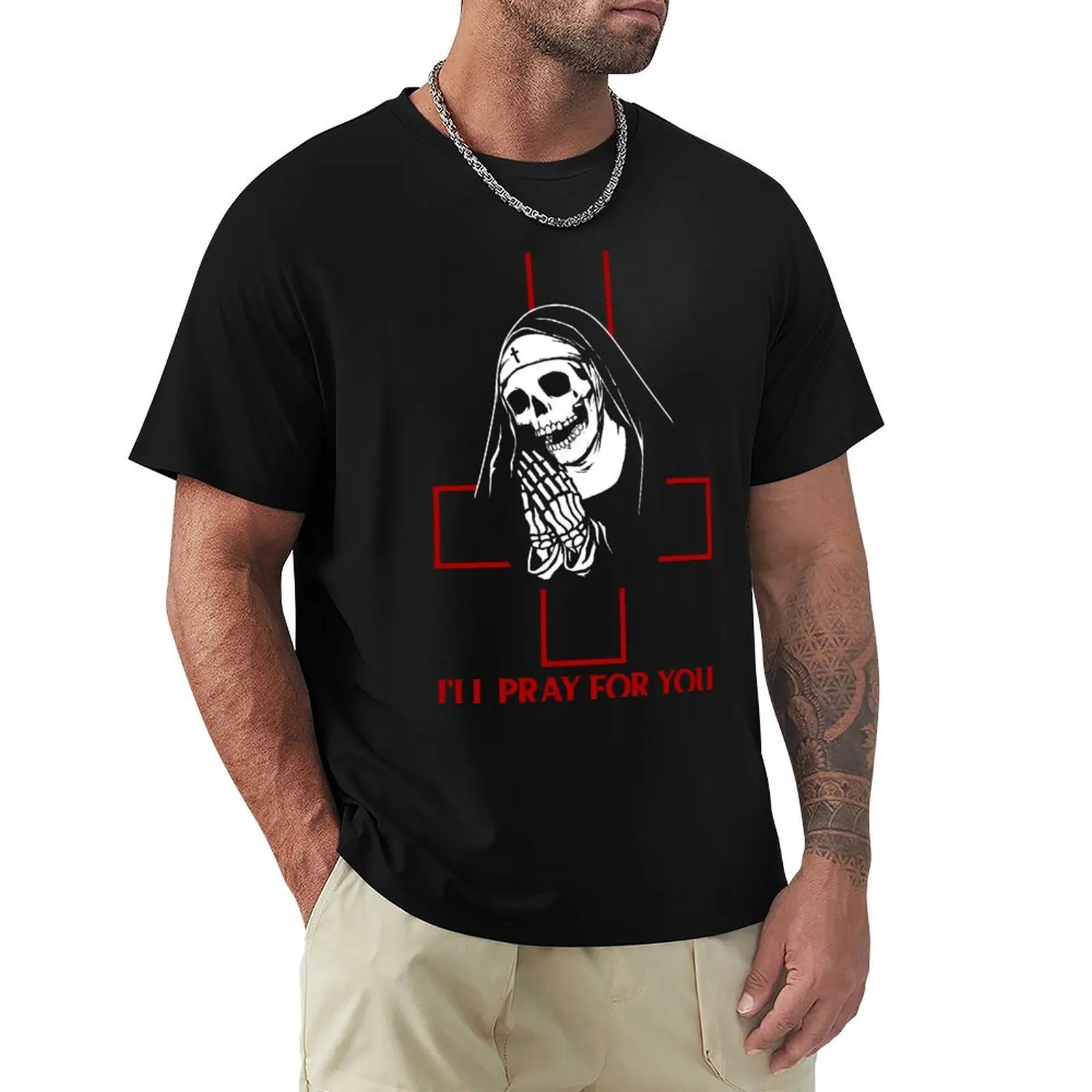 I'll pray for you T-Shirt Casual Loose Short Sleeve Tee for Men