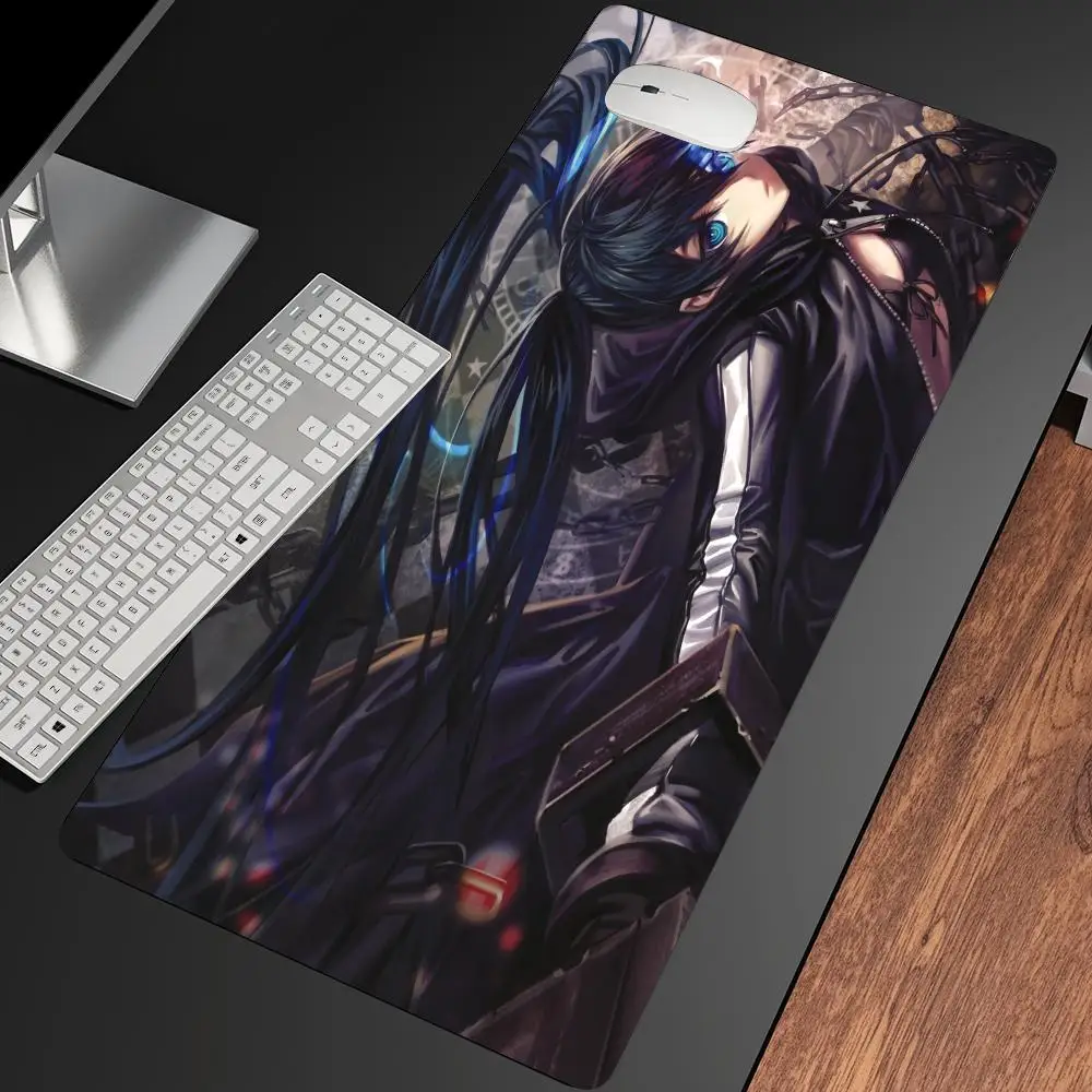 Black Rock Shooter Extra Big Mouse Pad Anti-Slip Rubber Desk Pad Durable Locking Edge Laptop Mouse Mat for Gamer Home Office