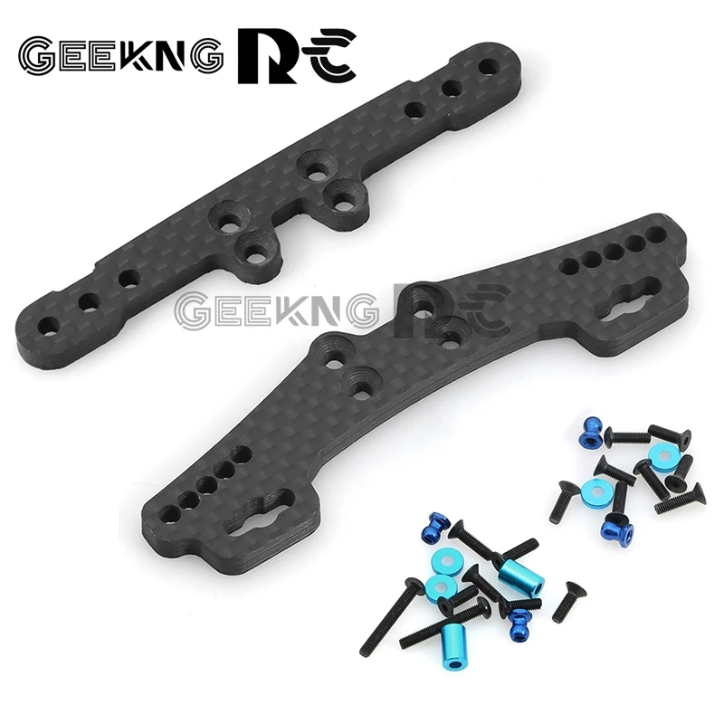 

Carbon Fiber Front and Rear Shock Tower Damper Stay 54452 54453 for Tamiya XV01 XV-01 1/10 RC Car Upgrade Parts Accessories