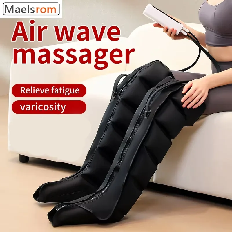 Professional Air Compression Leg Massager - Full Leg & Calf Recovery System with Zipper Design - Medical Grade Therapy for Circu