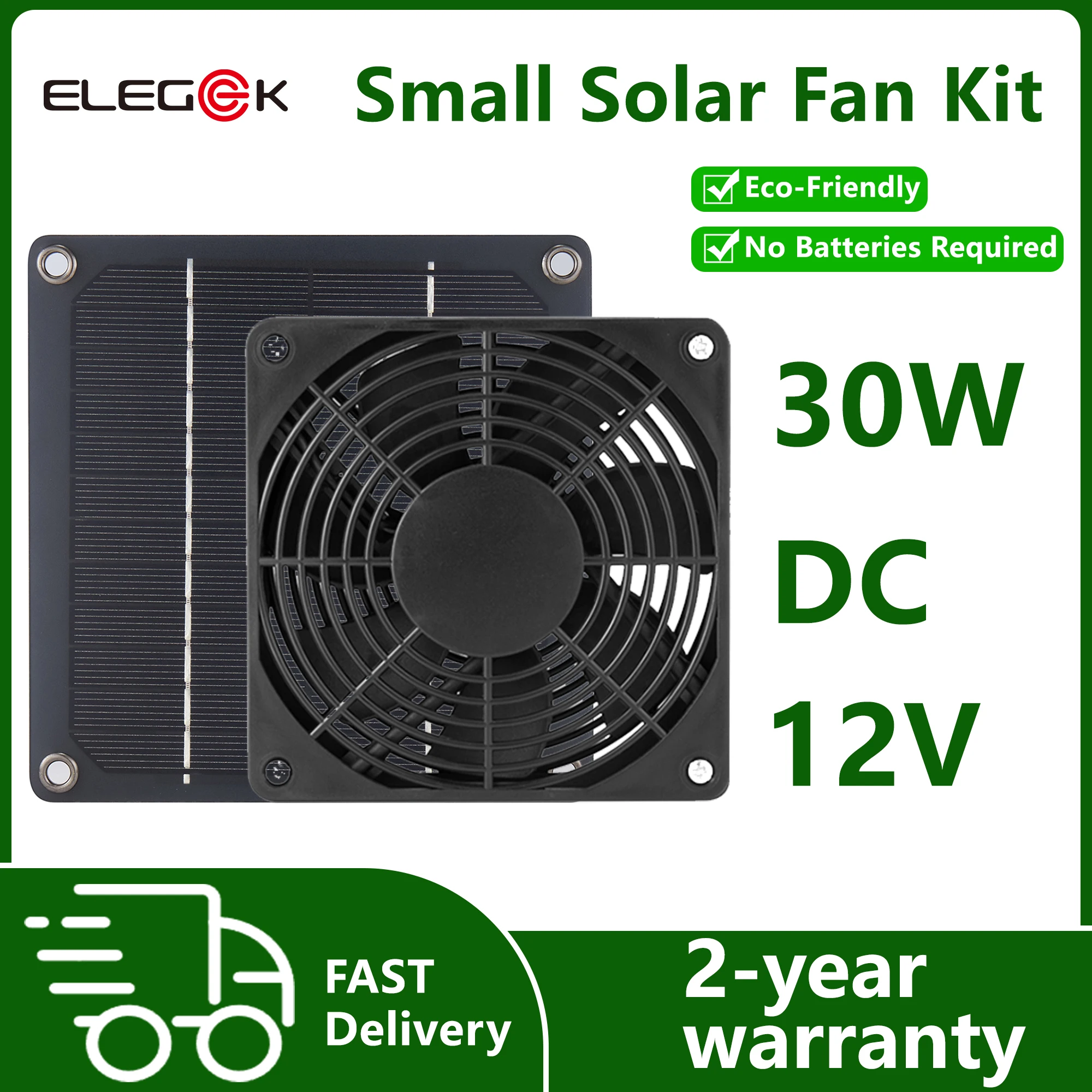 Elegeek Solar-Abluftventilator Mini-Ventilator 3W5W10W Solarbetriebener Lüfter Luftabzüge für Hundehütten, Hühnerställe, Wohnmobile, Gewächshäuser