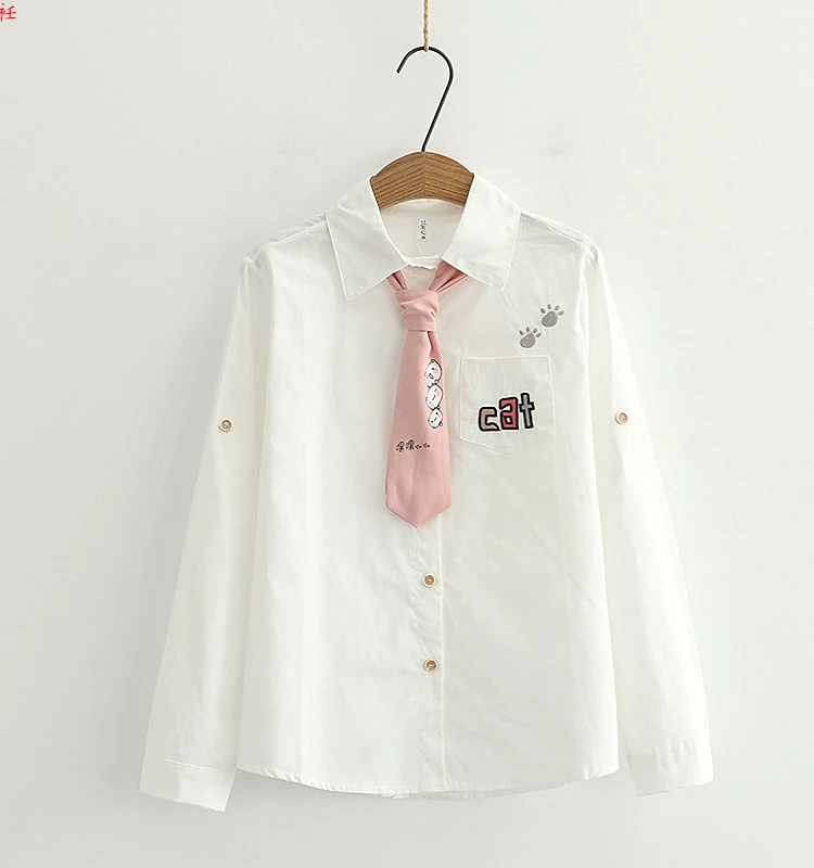 

Pink Tie Printed Long Sve Cartoon Floral irt Street Sle Loose Fit Women's Summer irt Pure Color Flip Collar irt