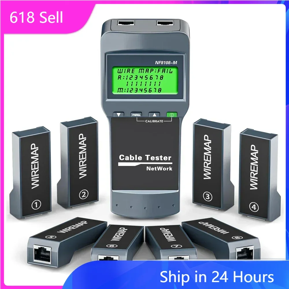 

ZHOUCE NF-8108M Cable tracker Professional Network Cable Tester LCD Display Measure Length Wiremap Tester Network Tools