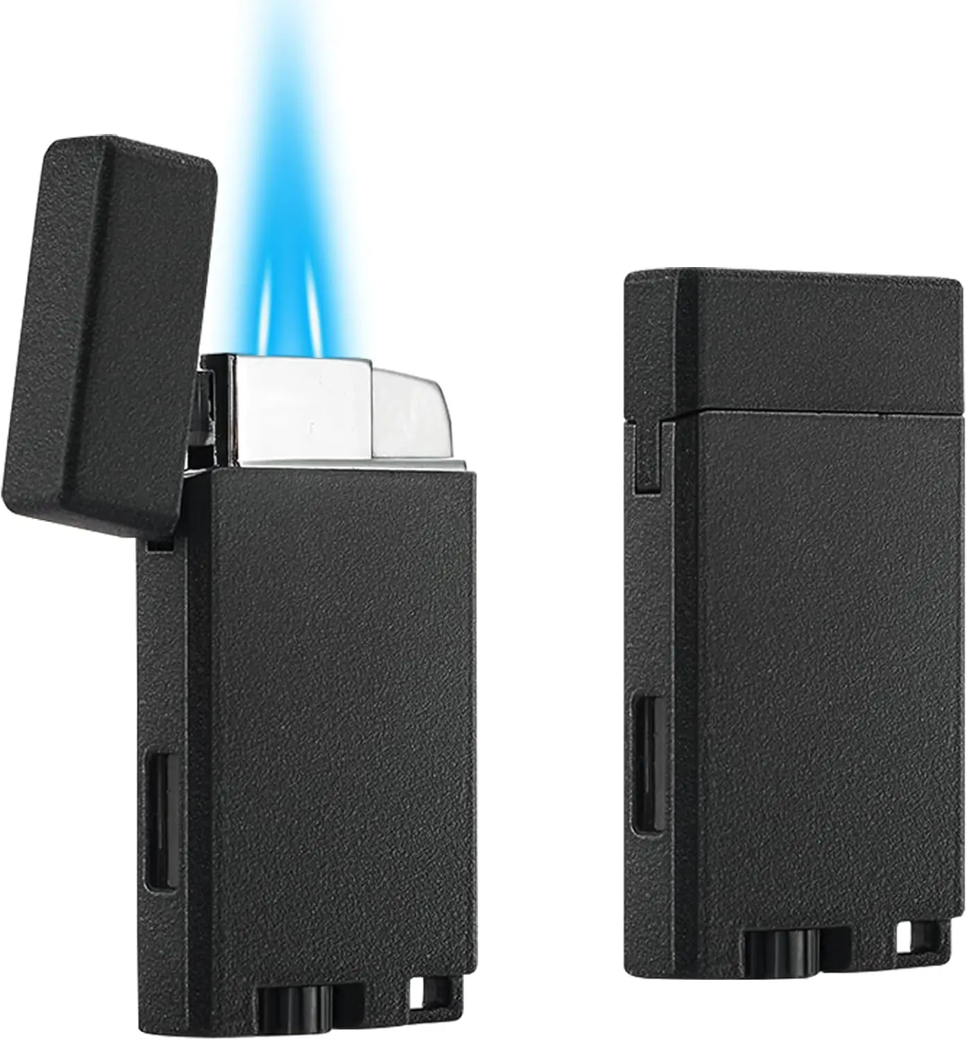 2 Pack Double Jet Flame Torch Lighter with Visible Window, Adjustable and Refillable Pocket Lighter for Men and Women