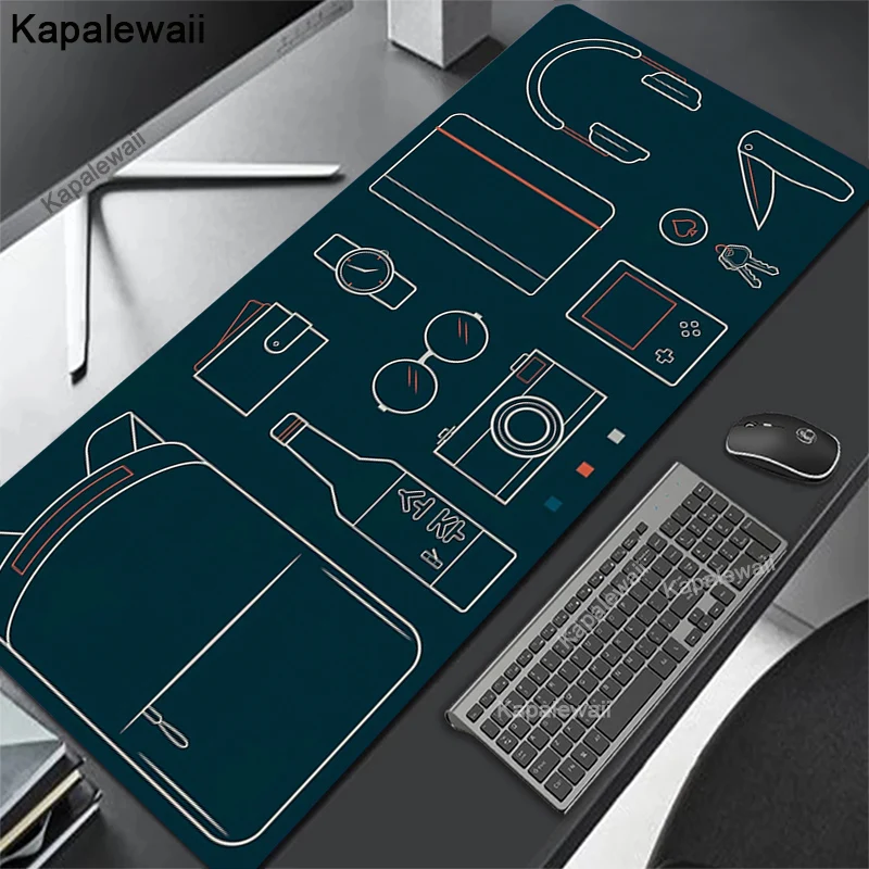 Imagem -06 - Grande Arte Verde Todo Preto Branco Mouse Pad Xxl Borracha Gamer Computador Gamer Gaming Mousepad Bloqueio Borda Teclado Tapete de Mesa Portátil