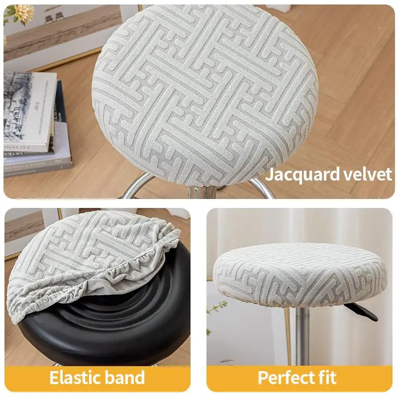 *New Sale Washable Chair Seat Cover Slipcover with Elastic Bands Round Chair Cover All Inclusive 30cm Stool Seat Cushion Cover