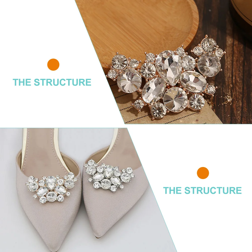 

2pcs Rhinestone Shoe Clips Decorative Buckles for Pumps Wedding Party Accessories Elegant Stylish Creative Detachable Premium
