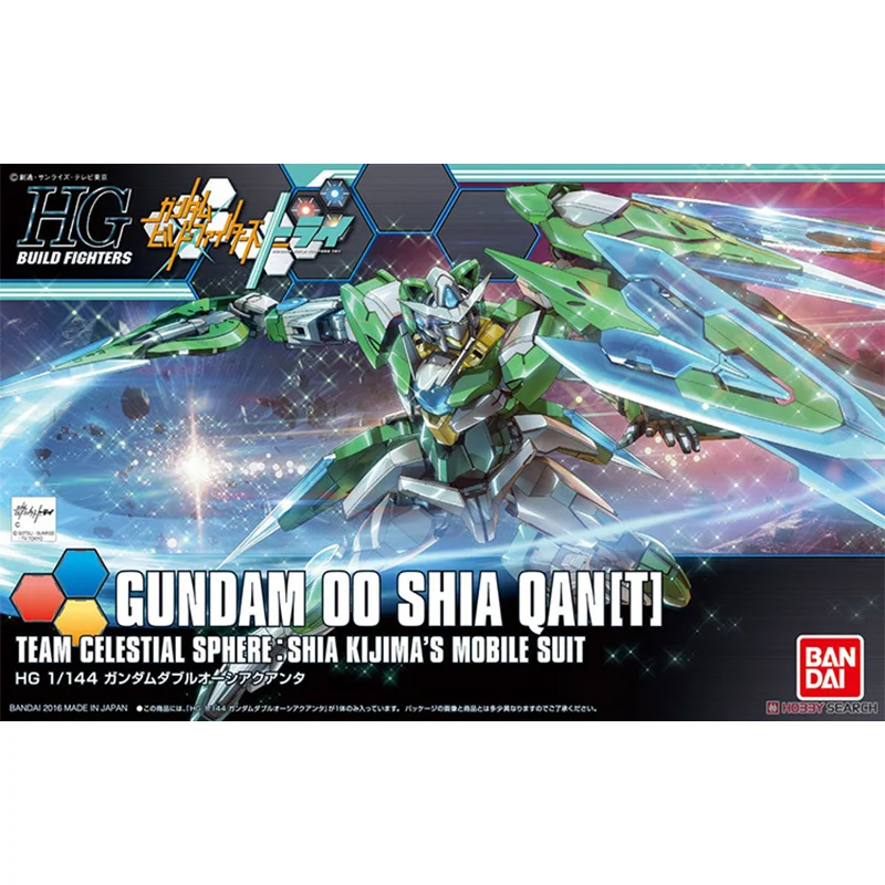 Entrega direta local bandai original anime gundam modelo hgbf 1/144 gundam 00 shiaqan [t] figura de ação brinquedos para crianças presente