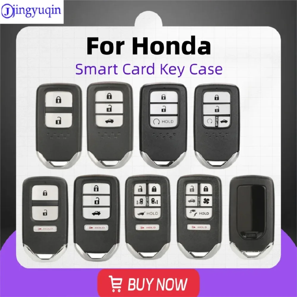 jingyuqin Smartcard-Fernbedienungs-Autoschlüsselgehäuse für Honda Accord Vezel City Fit Civic Jazz BRV HRV CRV CRZ Passport Pilot Ridgeline
