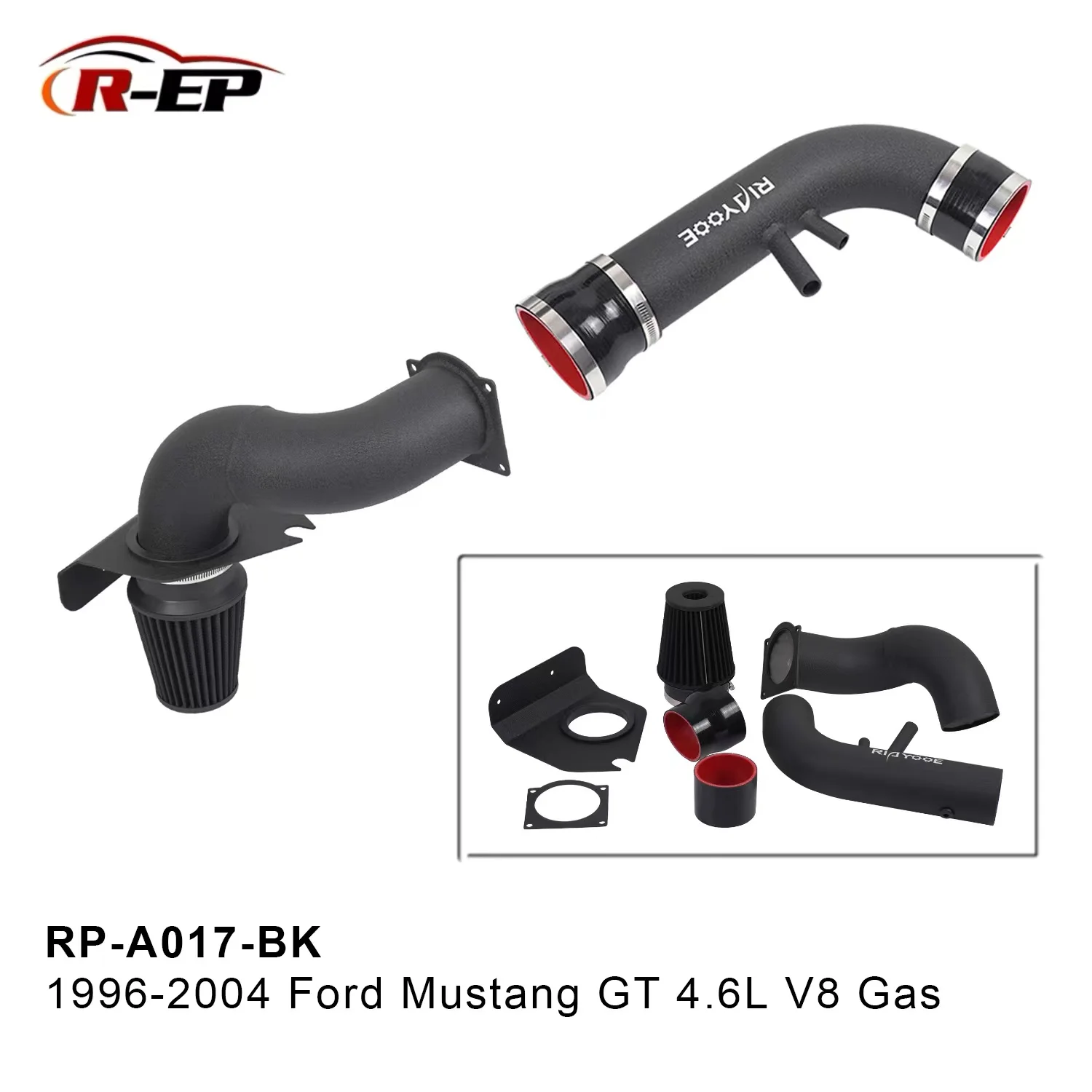 

Car Air Intake Kit Pipe for 1994-2004 Ford Mustang GT 3.8L 4.6L Gas Engine System with High Flow Cold Air Filter Accessories