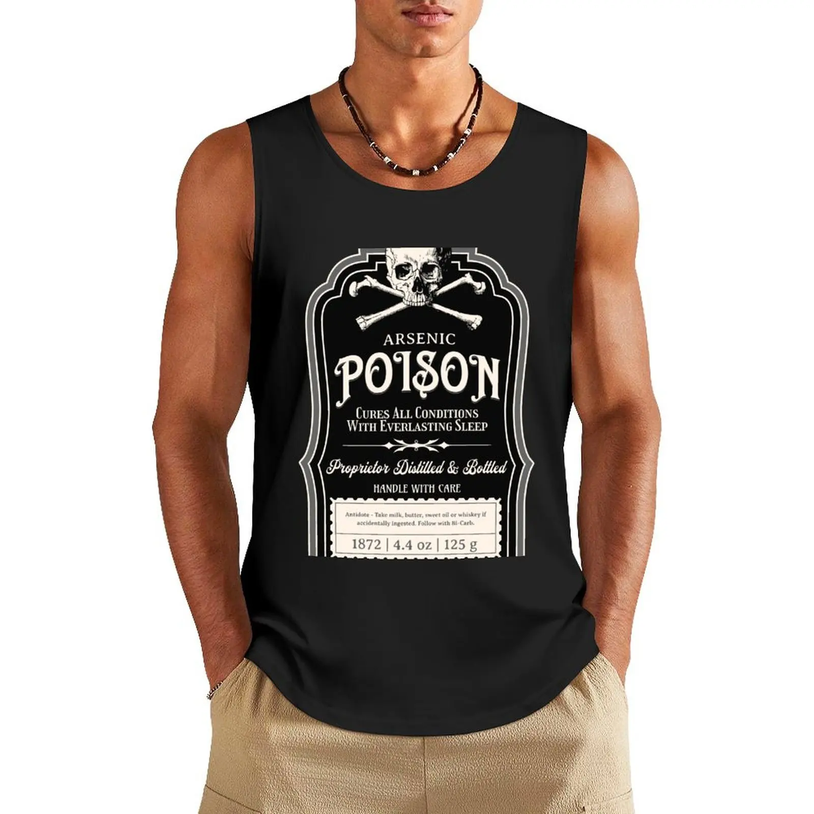 

Vintage Victorian Poison Apothecary Arsenic Label Gothic Tank Top Gym t-shirt man summer Men's tops