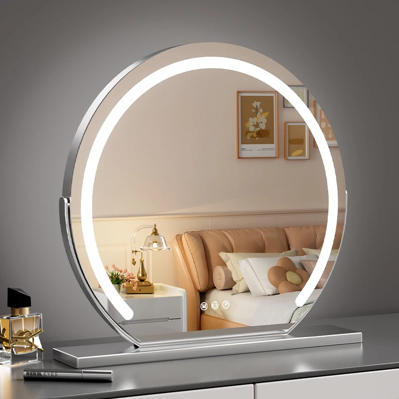 Makeup Light Mirror Funky Art Modern Korean Style Cosmetics Mirror Dressing Table Round Dressing Spiegel Wand Home Decorations