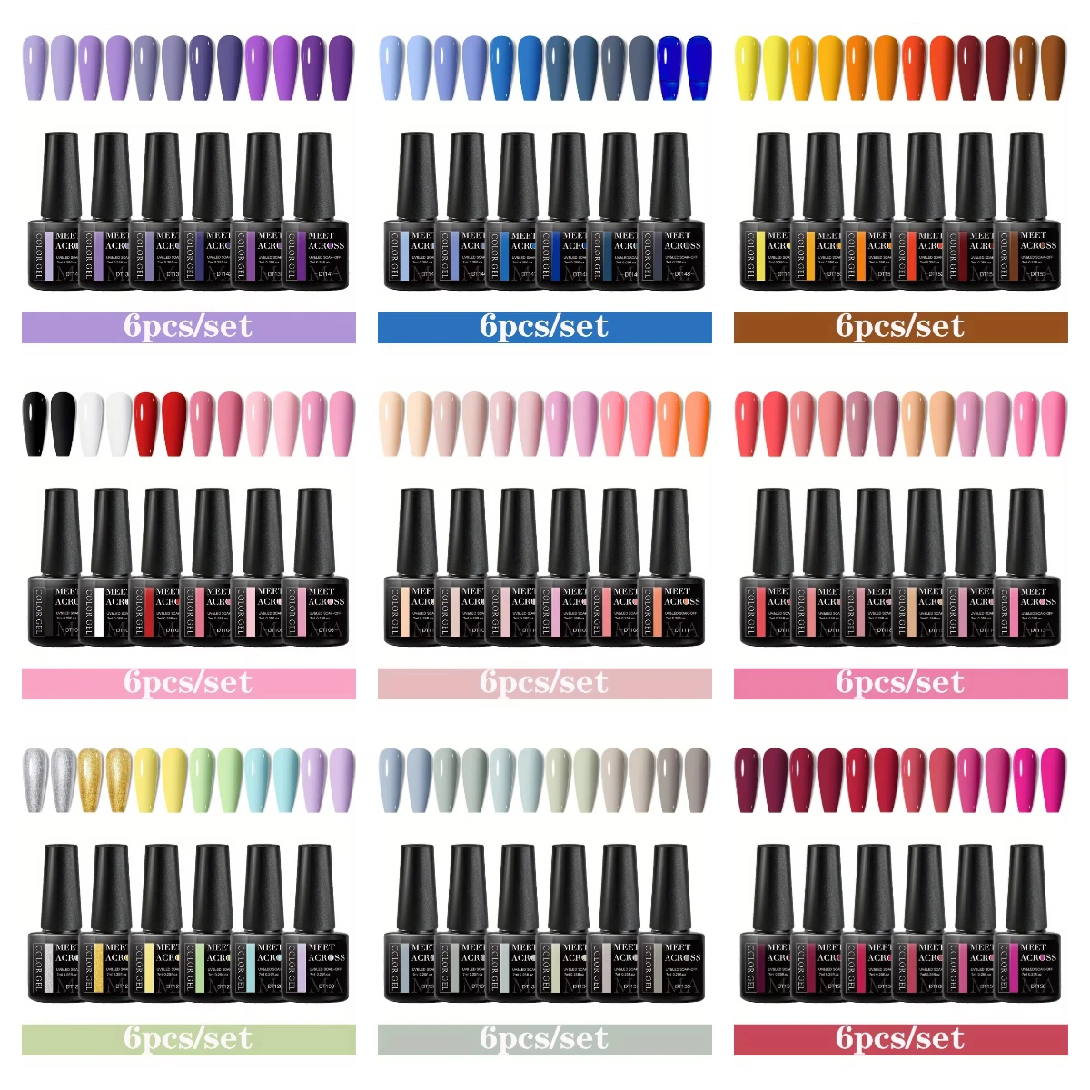 

6 шт./компл. гель-лак для ногтей HEMA FREE долговечный УФ/светодиодный Vernis Gel для всесезонных украшений для ногтей DIY маникюр личный дизайн