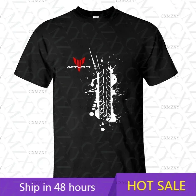 

2025 Men T Shirt Casual Tracer MT-09 T-shirt Motorcycle Graphic Summer Short Sleeves 100% Cotton S-3XL Cool Tee