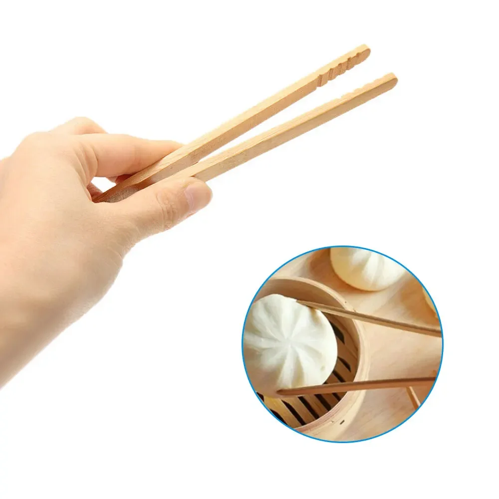 

2Pcs Bamboo Food Tongs Kitchen Utensils Buffet Cooking Tools Anti Heat Bread Clip Pastry Clamp Barbecue Kitchen Tongs Tools