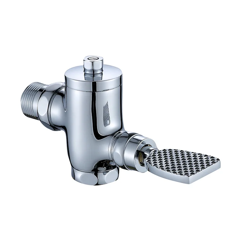 Manufacturer's Wall-Mounted Flush Valve Pedal-Operated for Squatting Toilets Bathroom Use Copper Product