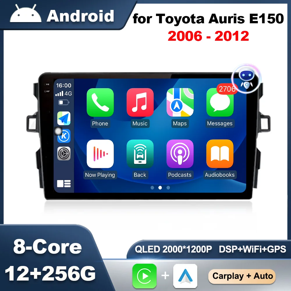 

Android OS DSP Stereo 9 inch For Toyota Auris E150 2006 - 2012 GPS Navigation Car Radio Video Multimedia Player IPS Touch Screen
