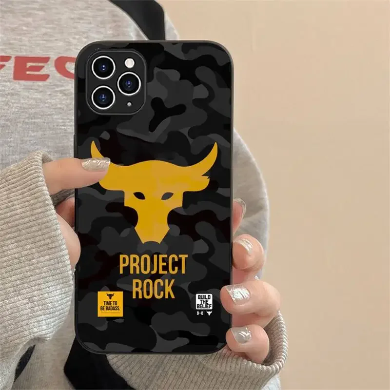 P-Project-Rock Phone Case For Iphone 7 8 Plus X Xr Xs 11 12 13 15 Mini Mobile Iphones 14 Pro Max Case