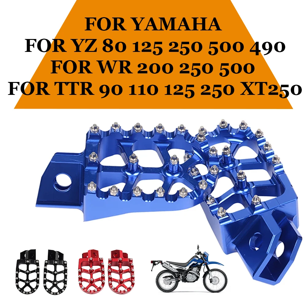 Motorcycle FootRest Footpegs Foot Pegs Pedal For YAMAHA TTR 90 110 125 250 TTR250 YZ80 YZ125 YZ250 YZ WR 200 250 500 Accessories