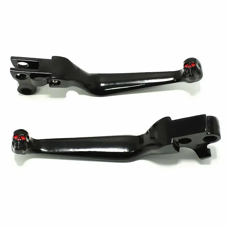 2pcs Motorcycle Skull Brake Clutch Levers For Harley FLSTF Fat Boy Sportster 883 Softail Dyna