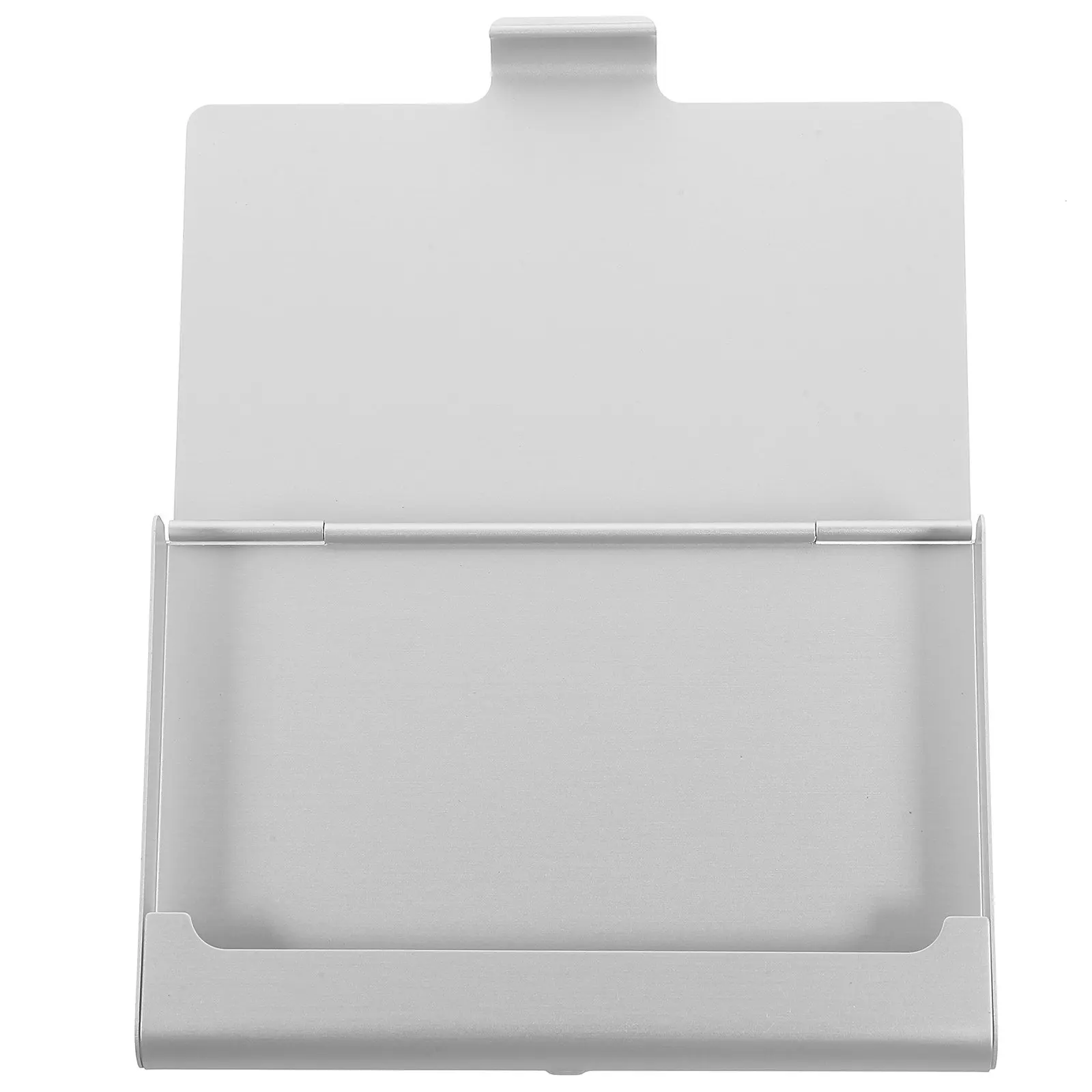 Stylish Aluminium Business Card Holder Stand Desktop Card Storage Box Multi Function Office Accessory for Clinics Rental