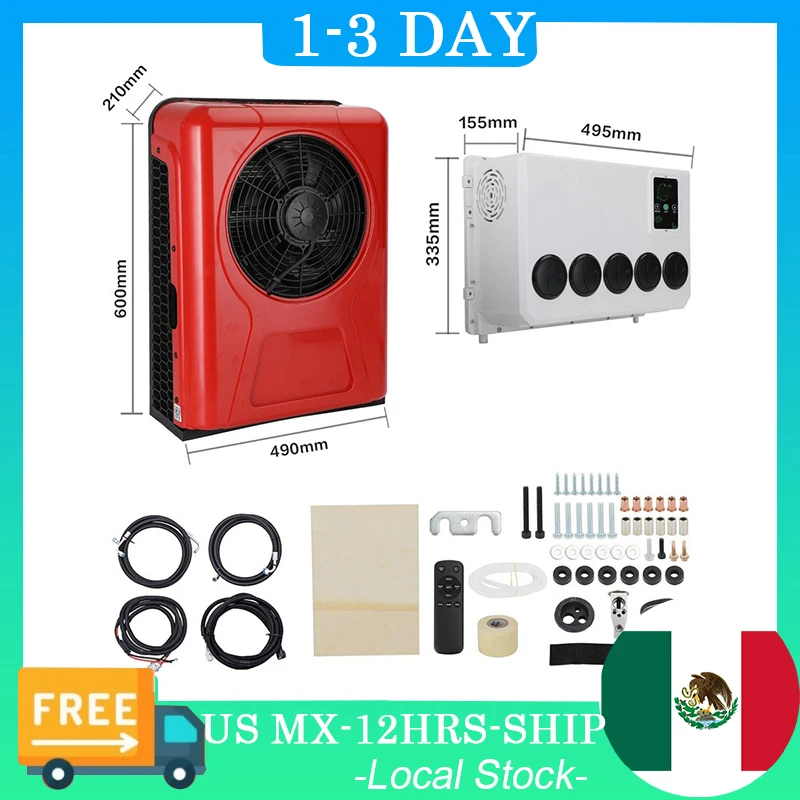

12V Electric Split Automotive Parking Air Conditioner 24V Air Conditioning System for Car Bus Van Tractor Truck Camp Van Boat